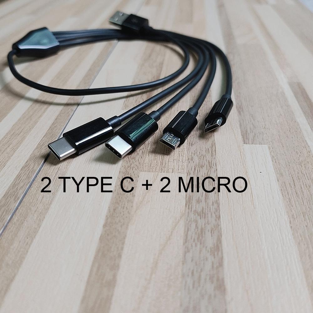   USB , 50cm 4 in 1 USB to 2 Ÿ C + 2 ..